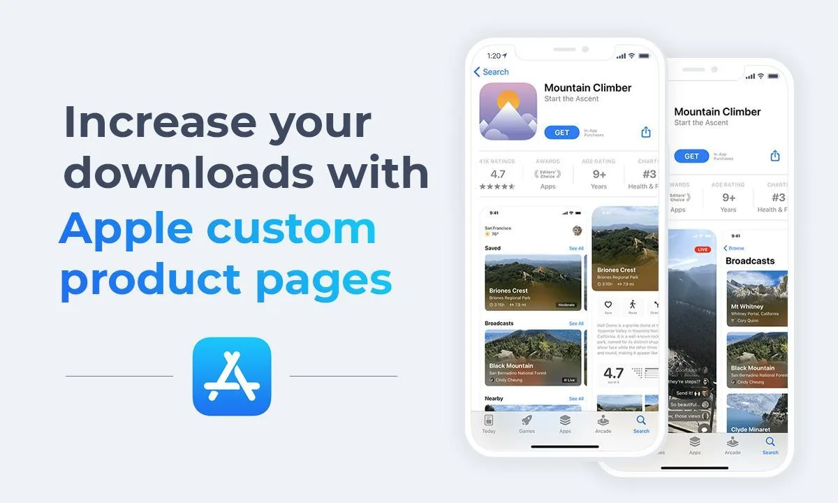 Increase downloads with custom product pages in the new App Store.