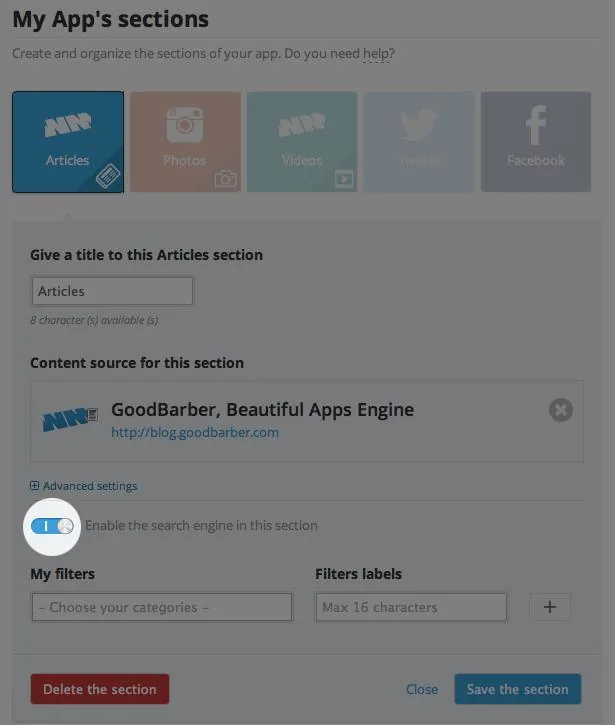 Focus on a feature: Search engine